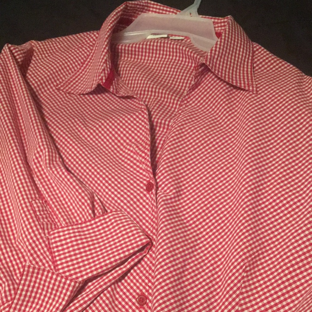 Red gingham shirt